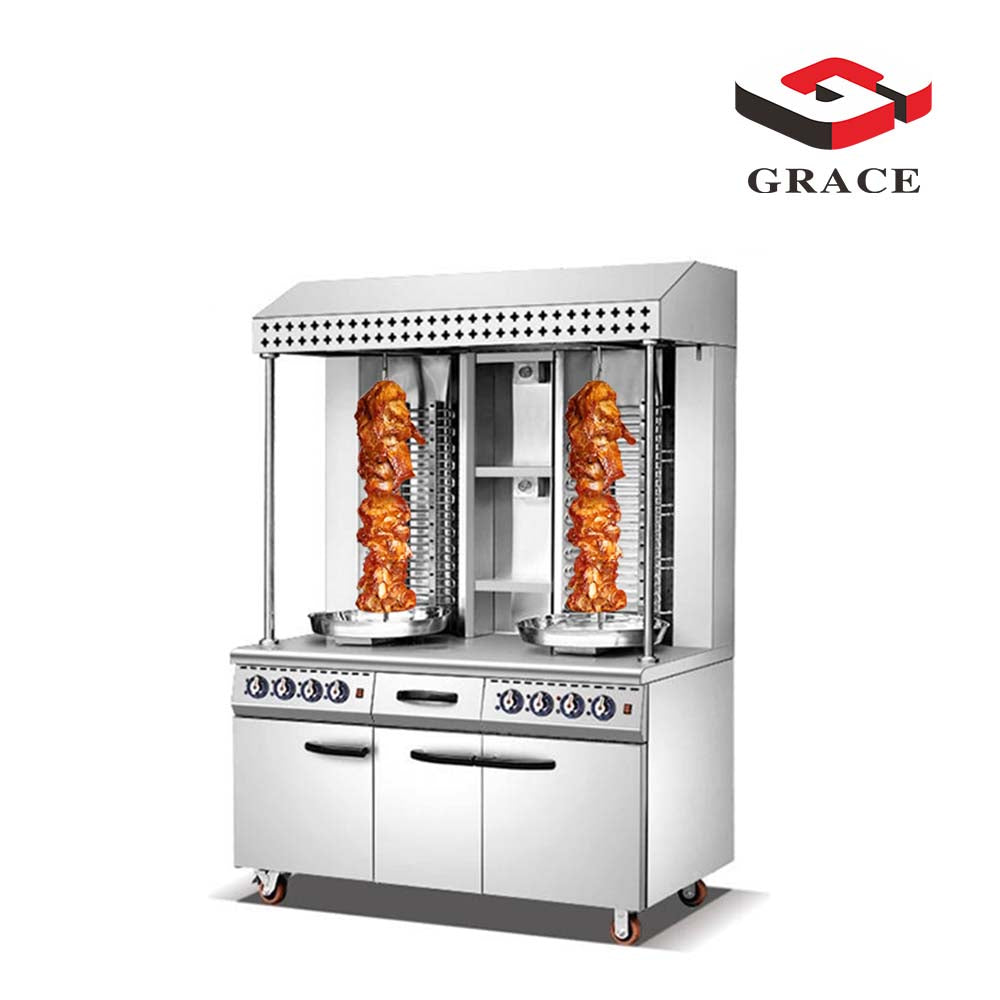 Electric Vertical Broiler Single Shawarma with Cabinet