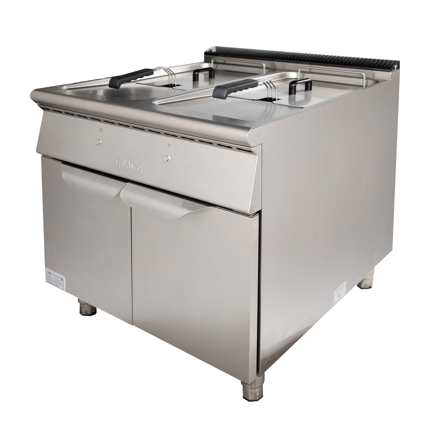 Grace commercial double gas fryer with cabinet double tank double basket fryer