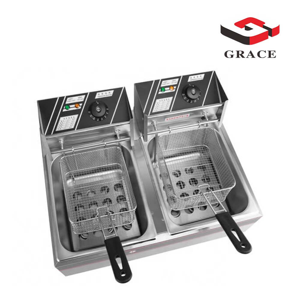 Electric 2 Tank Fryer 2 Basket 11L