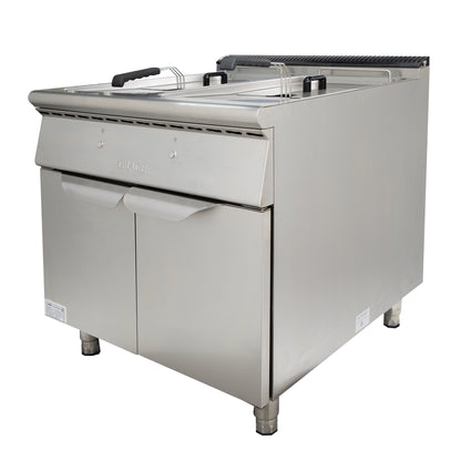 Grace commercial double gas fryer with cabinet double tank double basket fryer