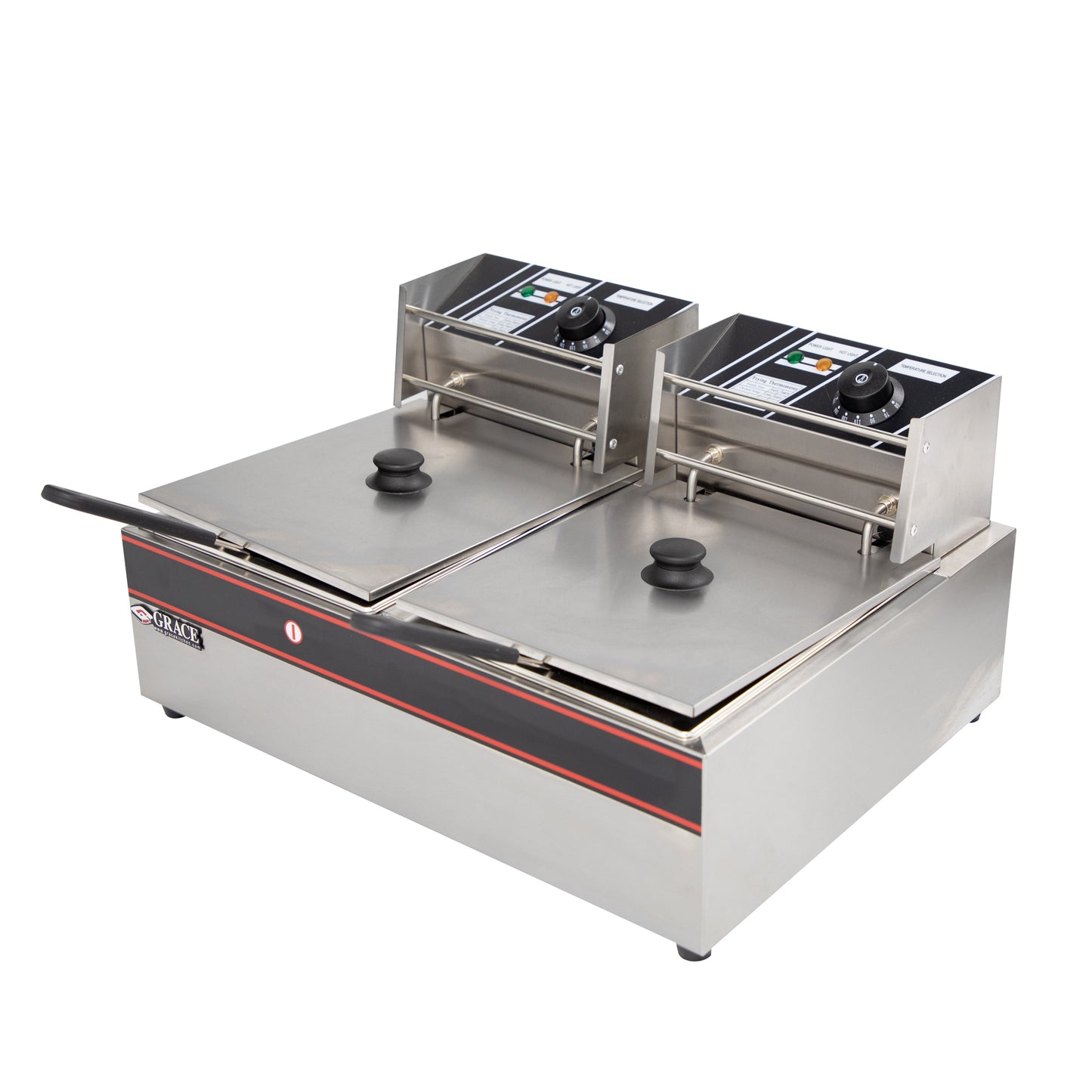 Grace commercial electric oil fryer 2-tank 2-basket restaurant electric deep fryer electric chips fryer 2 tanks