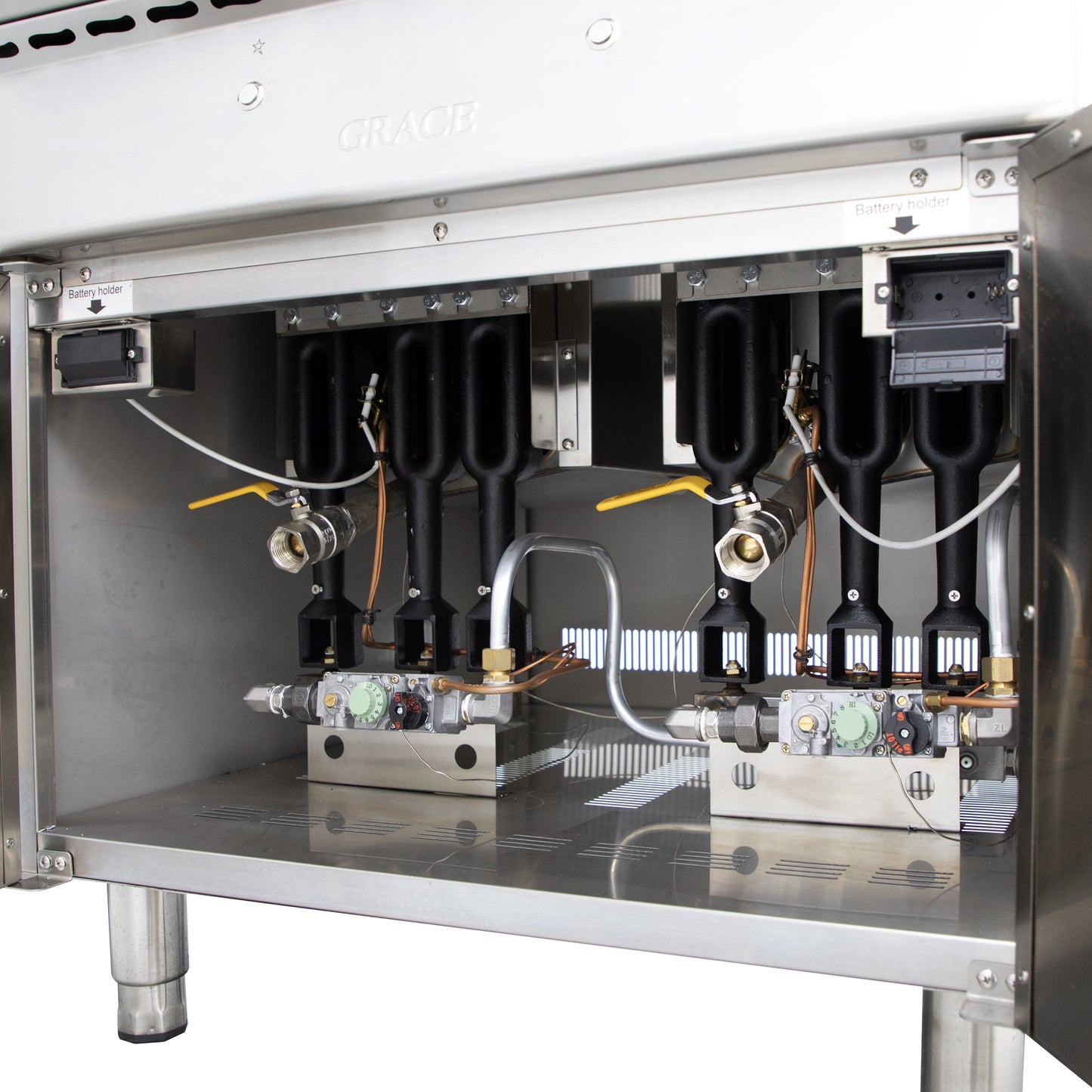 Grace commercial double gas fryer with cabinet double tank double basket fryer