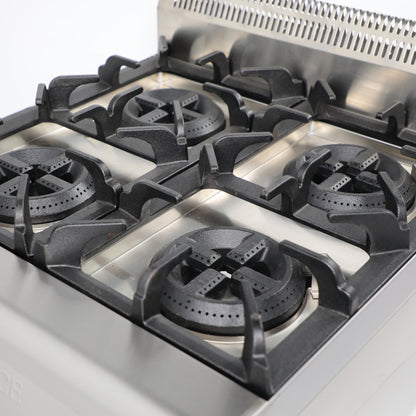 Professional Restaurant Kitchen Equipment  4 Burner Gas Stove with Integrated Oven