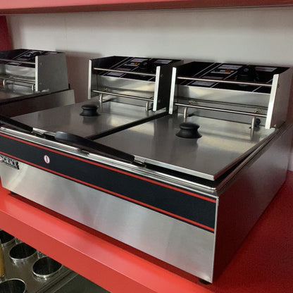Electric 2 Tank Fryer 2 Basket 11L